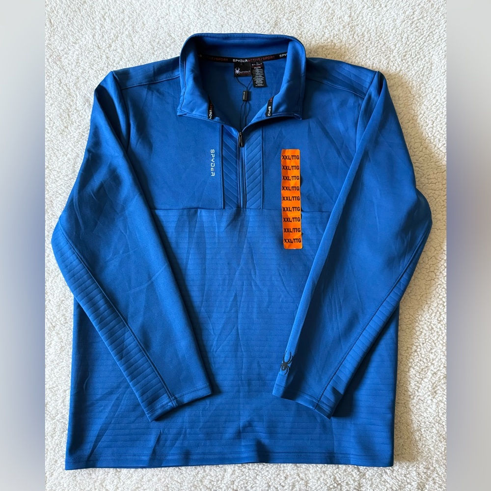 Spyder Men’s Active Sport 1/4 Zip Pullover Blue Size XXL New with Tags
